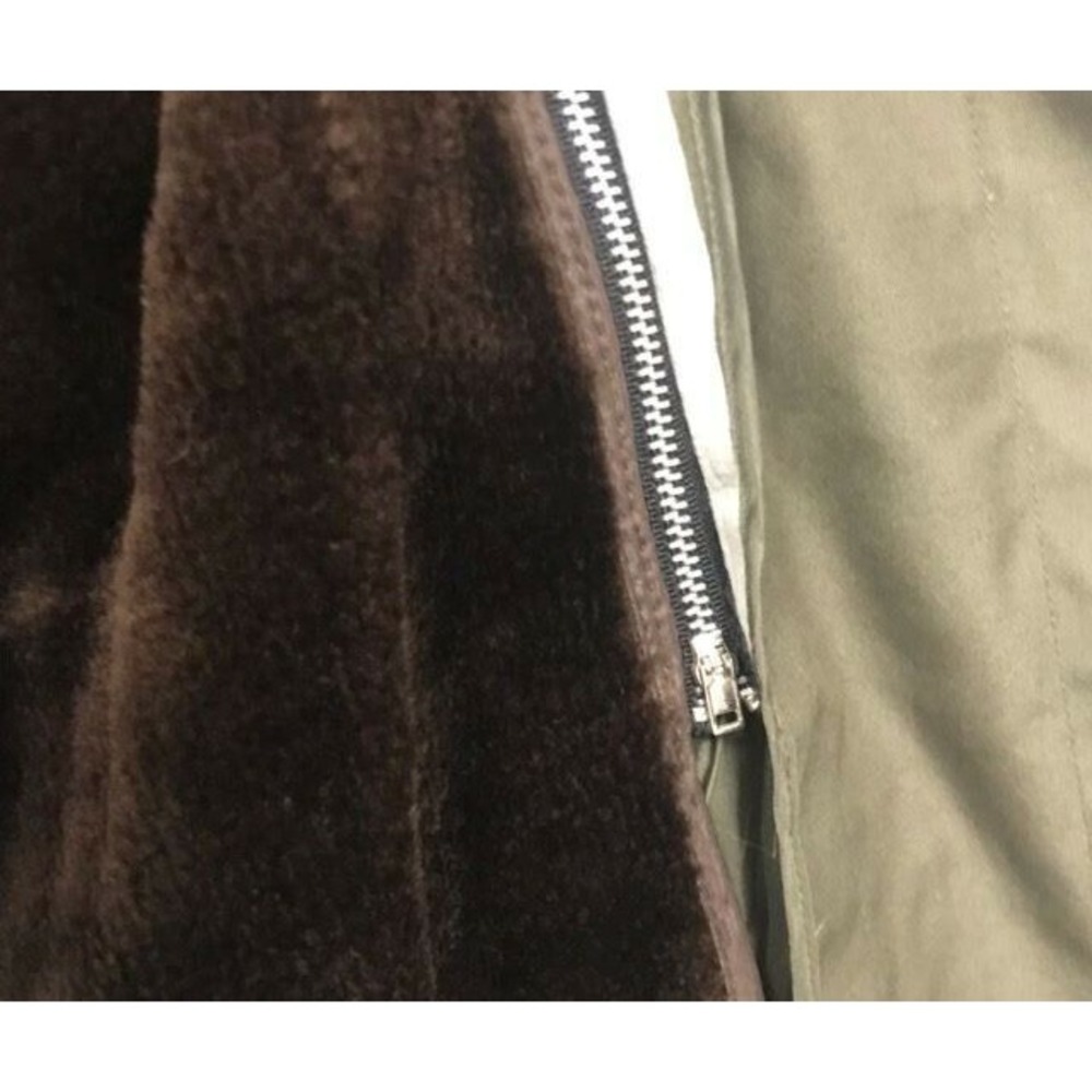 Vintage Harbor Light New York Overcoat Zip In Faux Fur Liner OD Green Men's 44 - Picture 7 of 10
